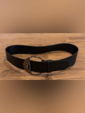 Women’s Vegan Wide Belt – Size 10 | Silver Buckle | Western Boho | NWOT